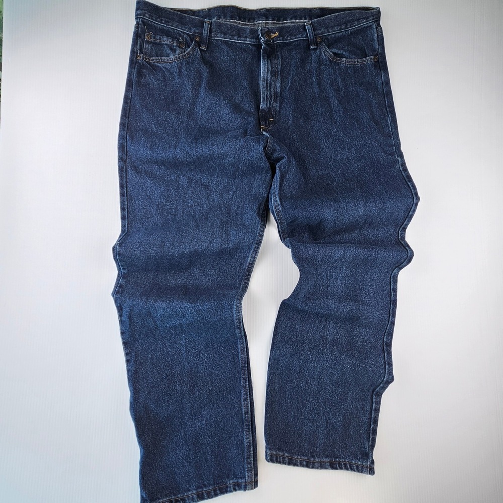 Wrangler Relaxed Fit Jeans Mens 42x32 Dark Wash Denim Workwear 9760WDR Rugged